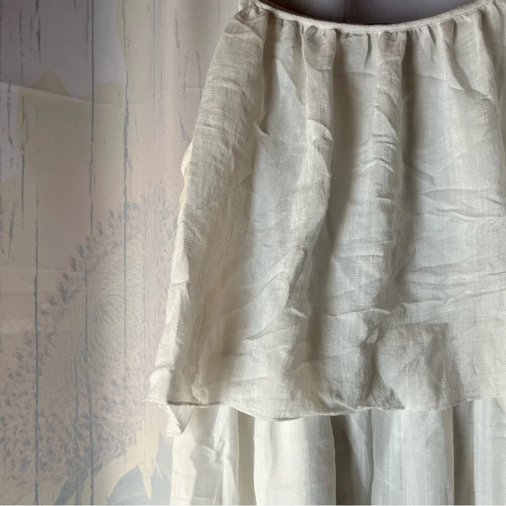 J Gee White and Navy Blue Embroidered Midi Spaghetti Strap Dress - Picture 6 of 13